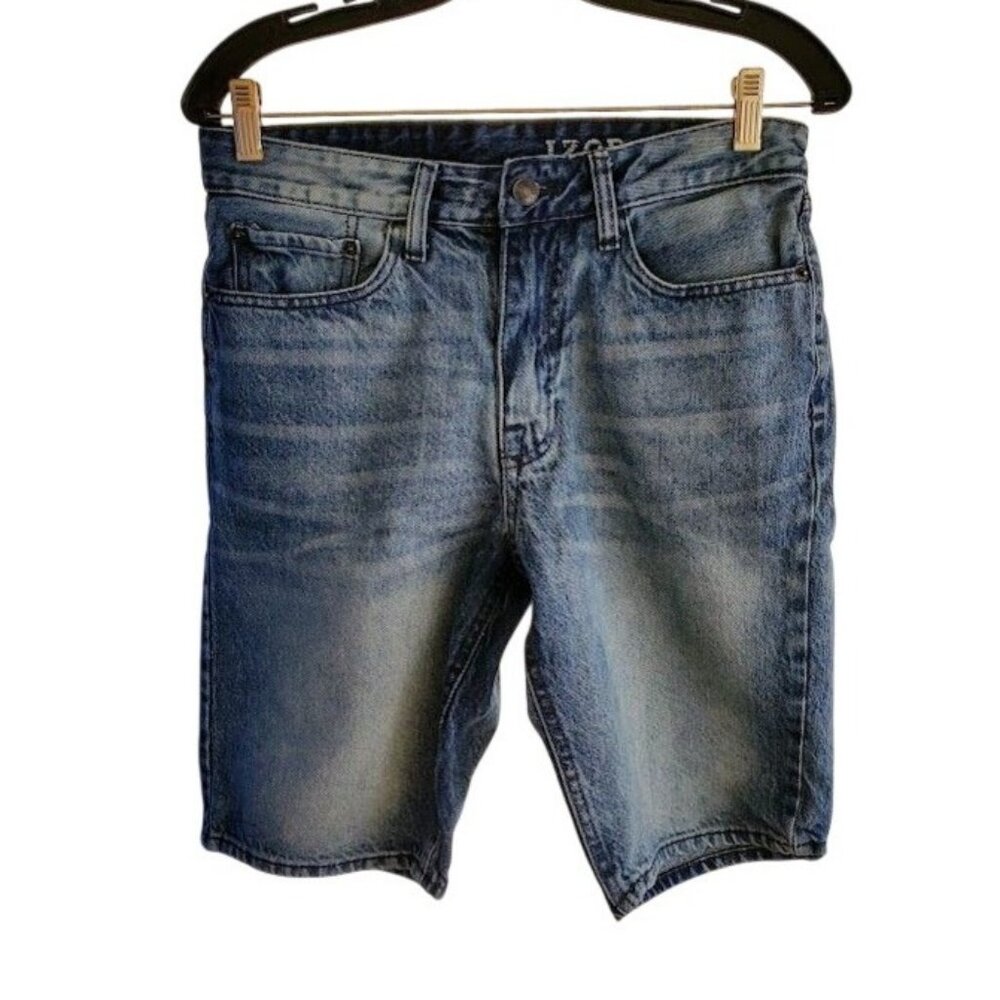 IZOD Men’s Slim Fit Denim Shorts Size 32 Union Blue Cotton Jean Shorts